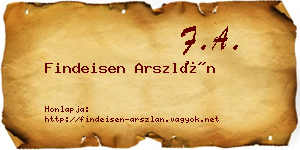 Findeisen Arszlán névjegykártya